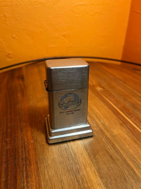 USS La Moure County LST-1194 Zippo Barcroft Table Lighter