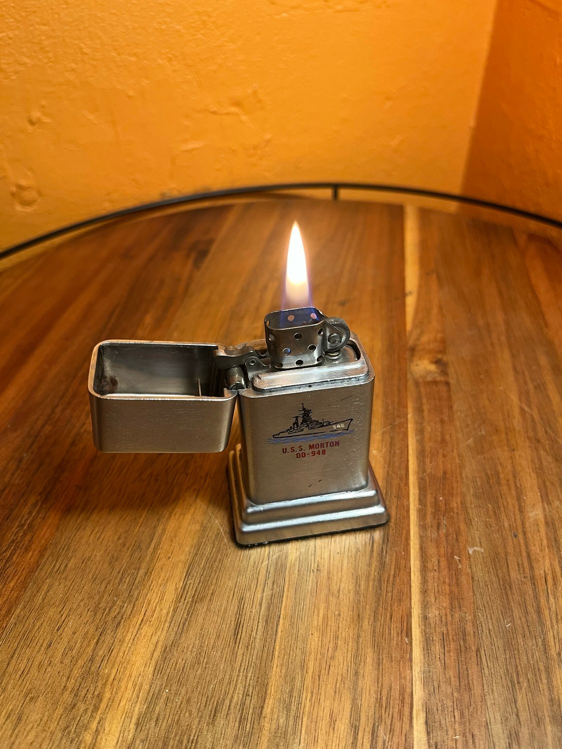 USS Morton DD-948 Zippo Barcroft Table Lighter