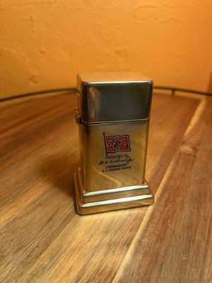 Presented By RB Cushman Jr Commandant US Marine Corps Zippo Barcroft Table Lighter