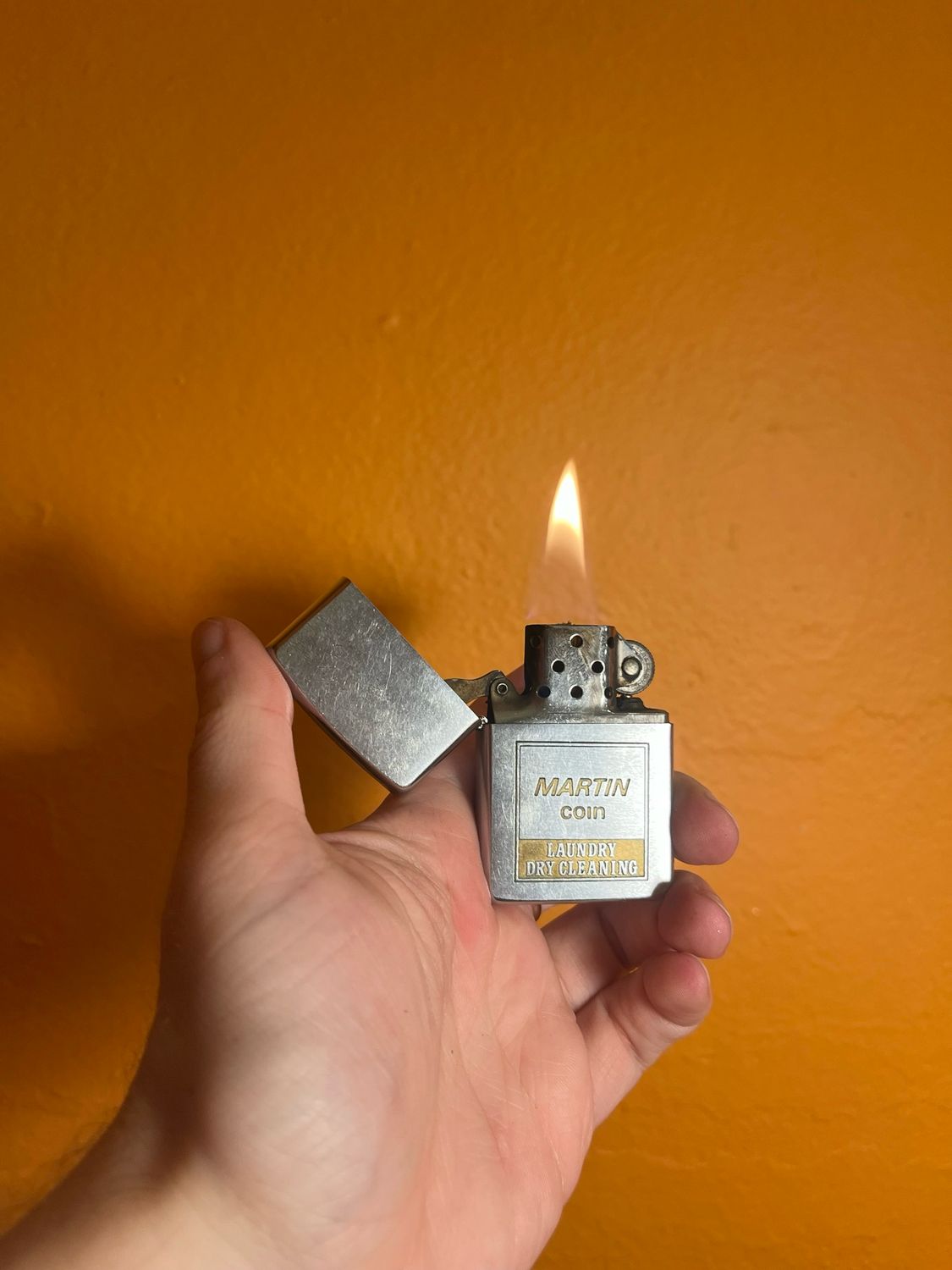 1960s Martin Coin Laundry Dry Cleaning Zippo Lighter