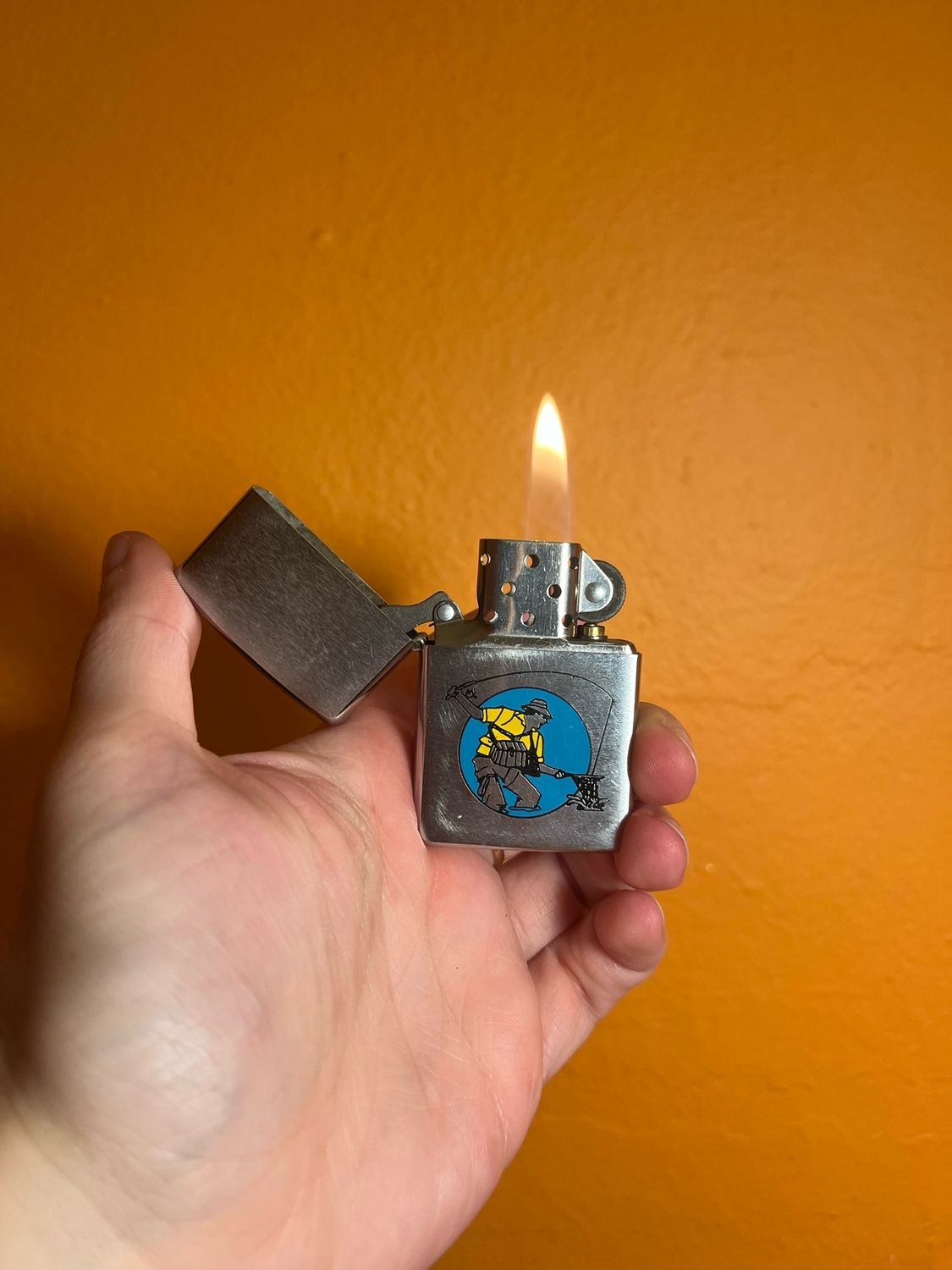 1991 Fisherman With Net Zippo Lighter