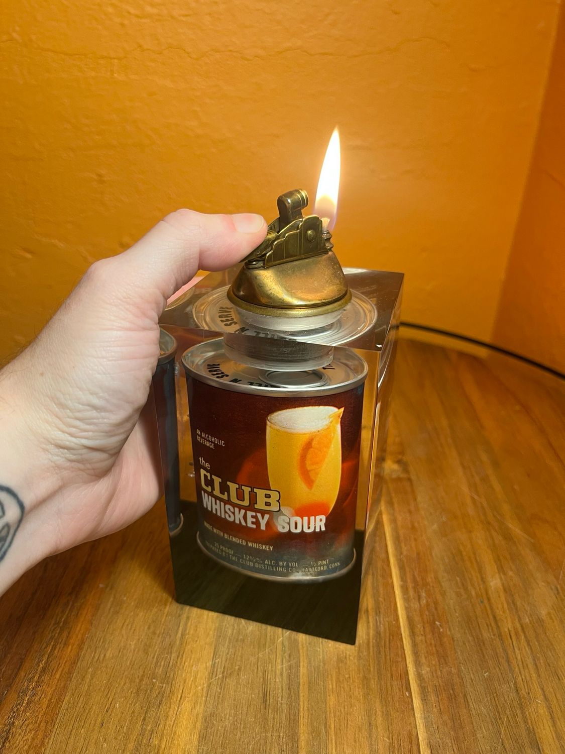 The Club Whiskey Sour Lucite Table Lighter