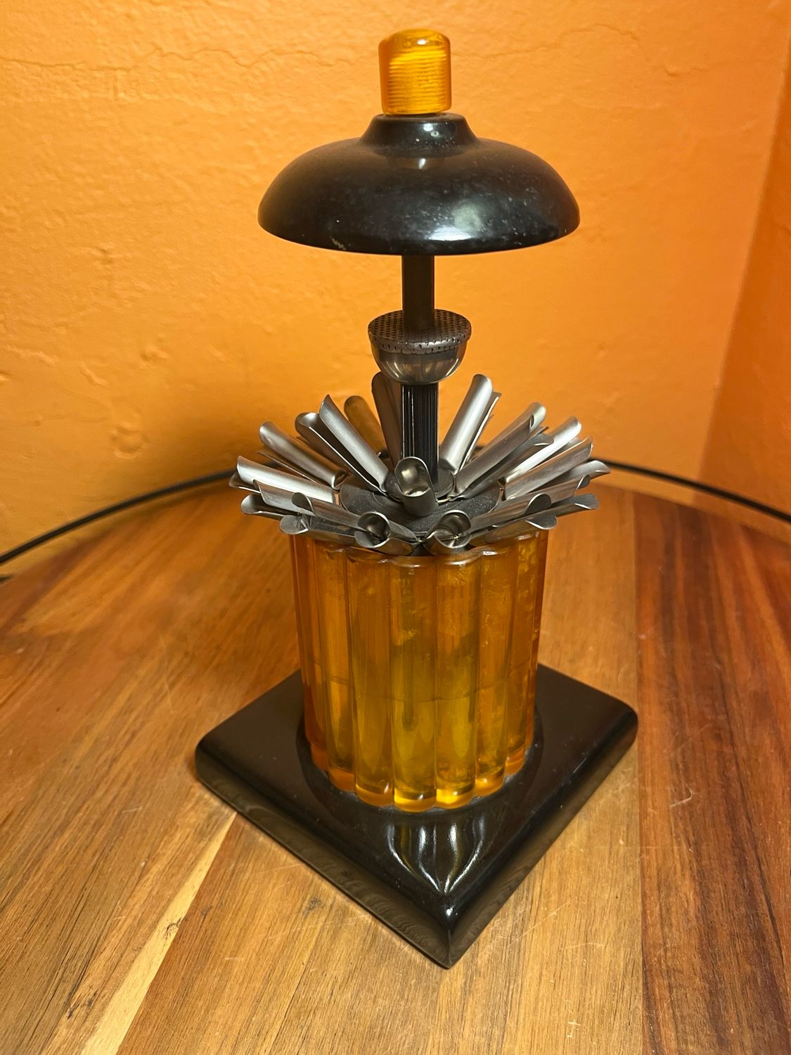 Orange Lucite Cigarette Dispenser
