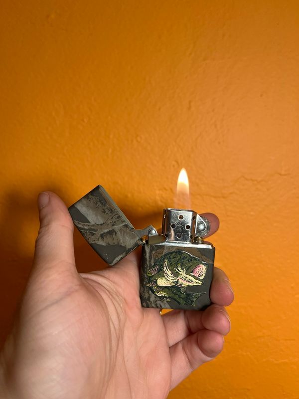 Bass Over Camo Zippo Lighter