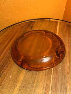 Large Amber Glass Ashtray