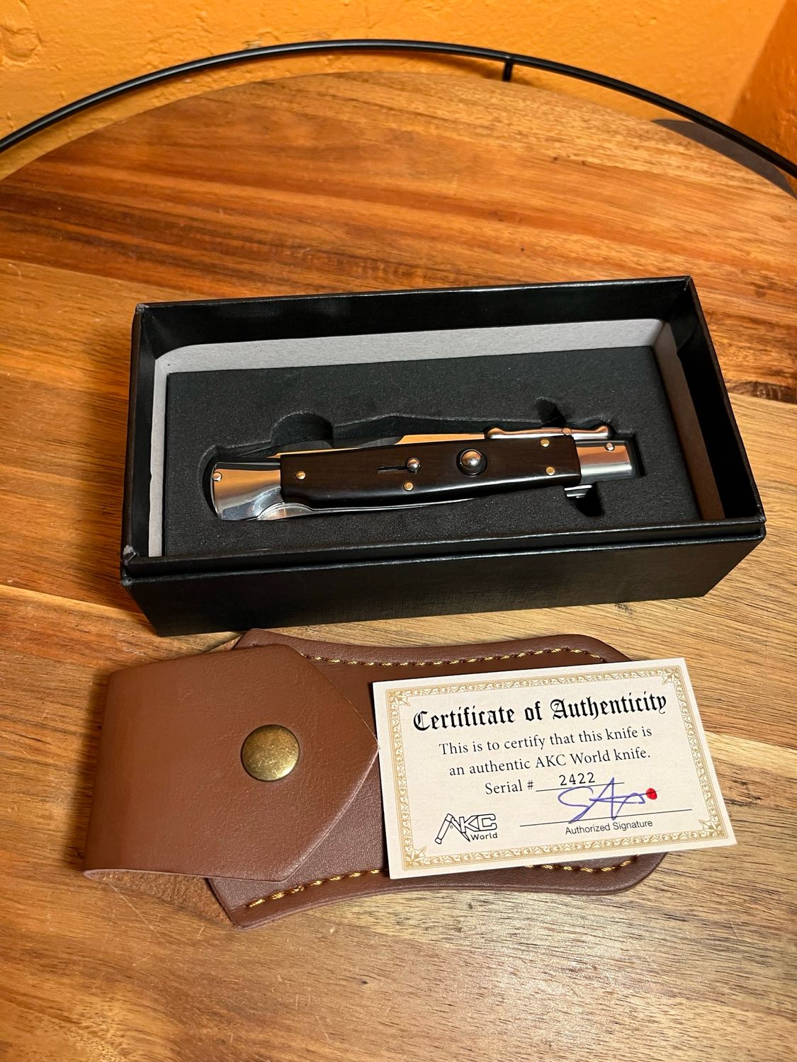 AKC World 10” Ebony Italian Switchblade Knife READ DESCRIPTION