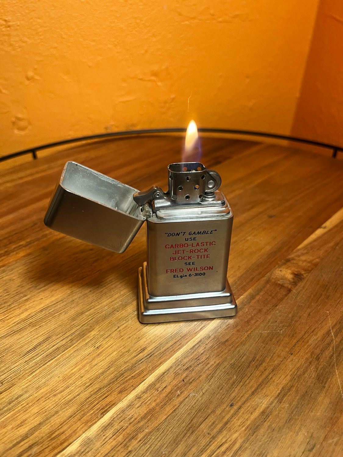 Carbo-Lastic Jet-Rock Block-Tite Zippo Barcroft Table Lighter