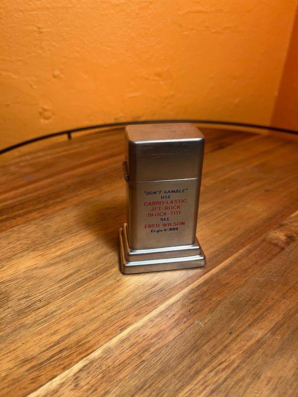 Carbo-Lastic Jet-Rock Block-Tite Zippo Barcroft Table Lighter