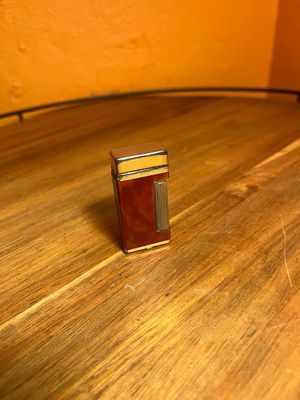 Dunhill Roll-Lite Red &amp; Gold Side Strike Lighter