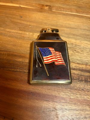 Ronson American Flag Cigarette Case Lighter