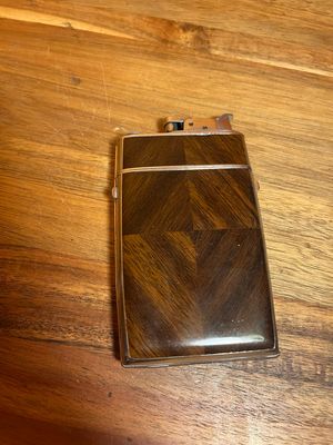 Evans Wood Grain Cigarette Case Lighter
