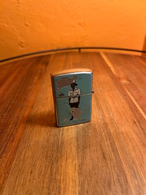 Worn Nassau Bahamas Black Police Officer Souvenir Flip Top Lighter
