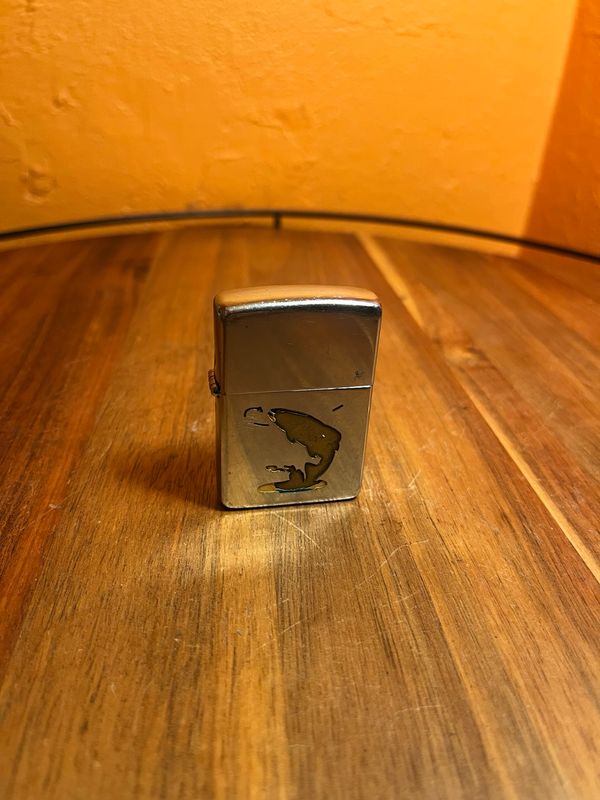 Pre-1950s Worn Fishing Zippo Lighter