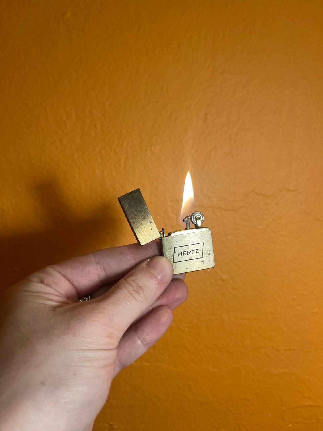 Hertz Continental Extra Slim Flip Top Lighter