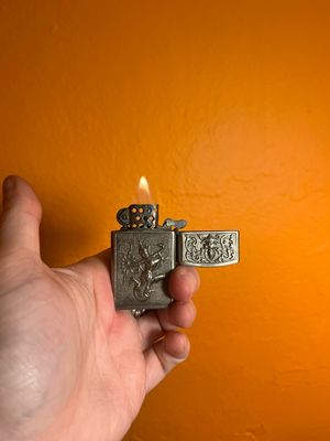 Made In Siam Thai Ornate Silver Souvenir Flip Top Lighter