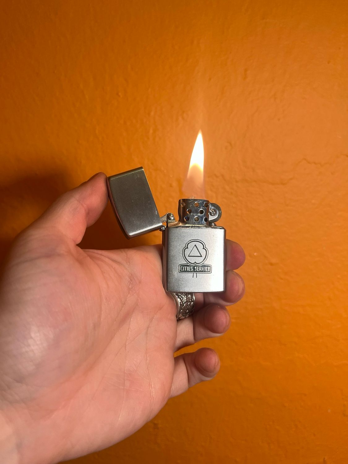 Cities Service Public Oil Co Troutman NC Flip Top Lighter