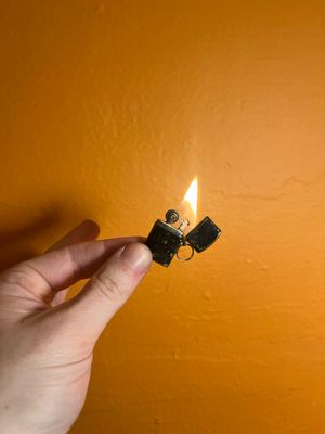 Worn Black Mini Keychain Lighter