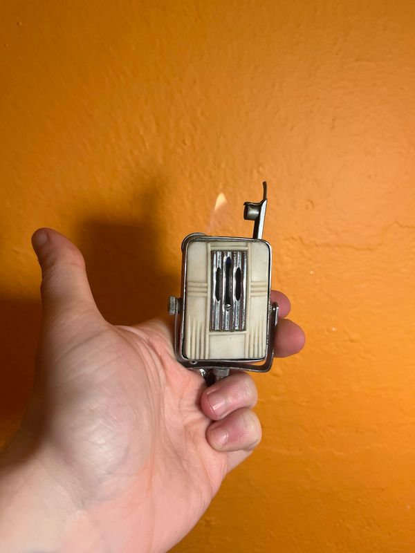 On The Air Old Fashioned Microphone Damaged Table Lighter
