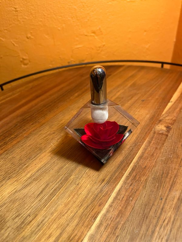 Red Rose Lucite Table Lighter