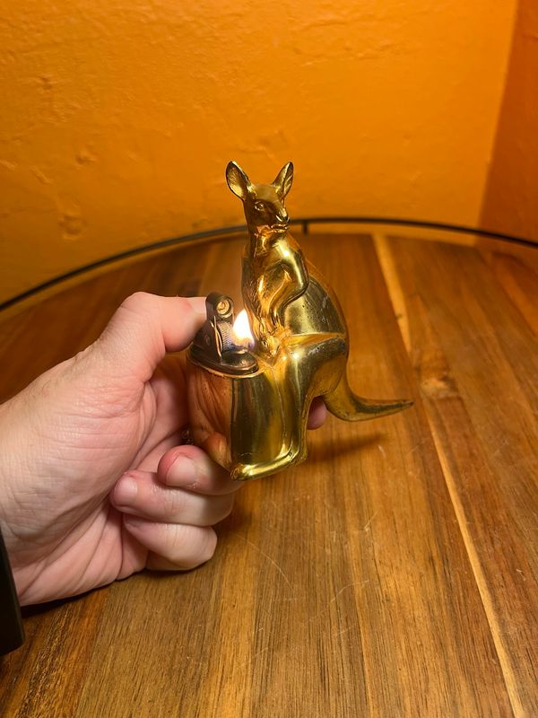 Golden Kangaroo Table Lighter
