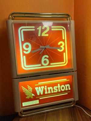 1990s Winston Clock Light Display
