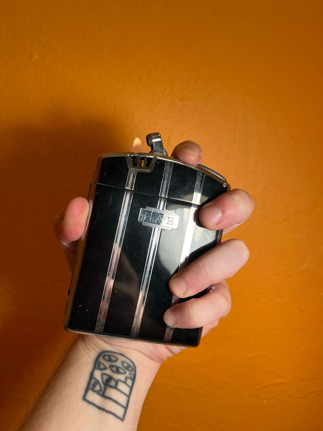 Customized ‘HAB’ Ronson Twentycase Cigarette Case Lighter