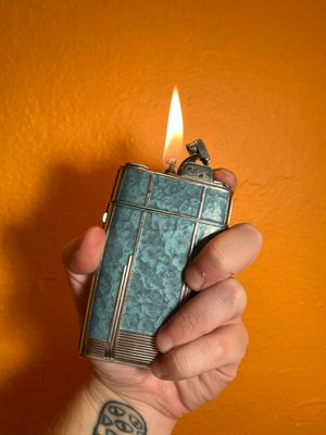 Evans Blue Hammerstruck Cigarette Case Lighter