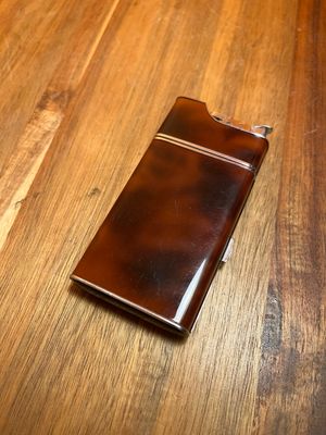 Evans Chestnut Tortoise Cigarette Case Lighter