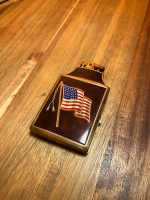 Ronson American Flag Cigarette Case Lighter