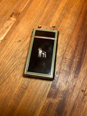 Evans Boston Terrier Dog Cigarette Case Lighter