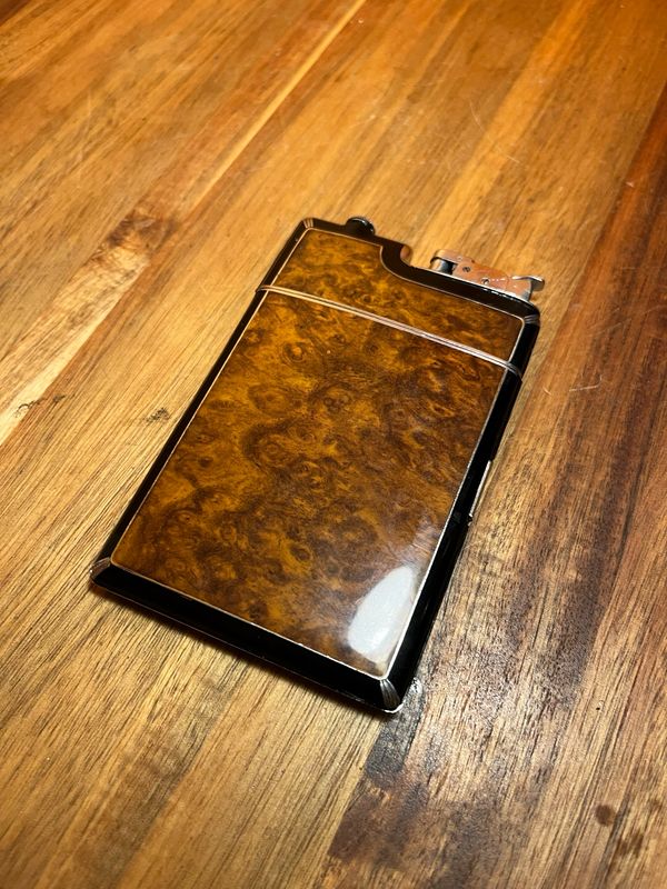 Evans Caramel &amp; Black Cigarette Case Lighter