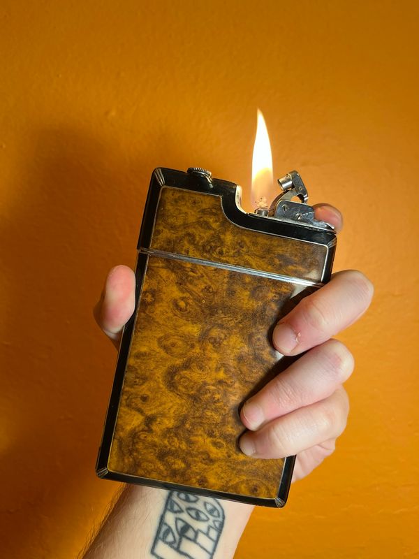 Evans Caramel &amp; Black Cigarette Case Lighter