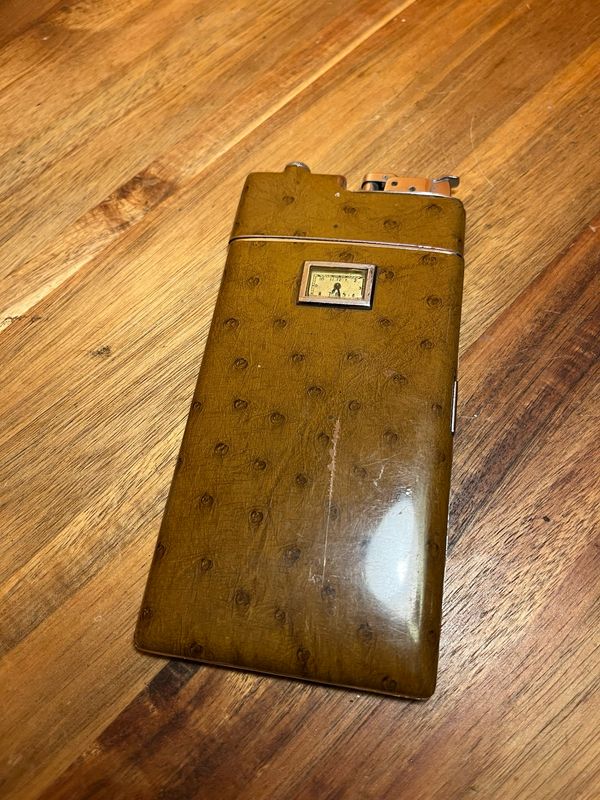 Evans Watch Face Cigarette Case Lighter