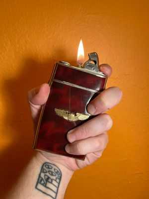 Evans Air Force Wings Tortoise Cigarette Case Lighter