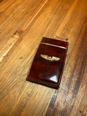 Evans Air Force Wings Tortoise Cigarette Case Lighter
