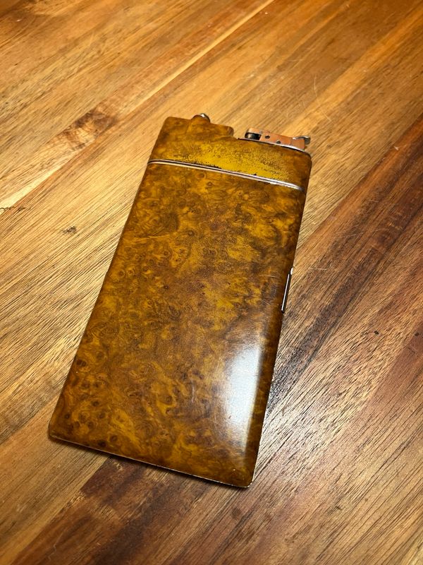 Evans Caramel Extra Long Cigarette Case Lighter