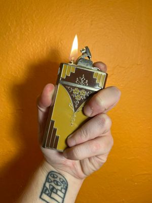 Evans Mirror Compact Cigarette Case Lighter