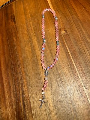 Trans Pride Colors Virgin Mary Rosary Beads