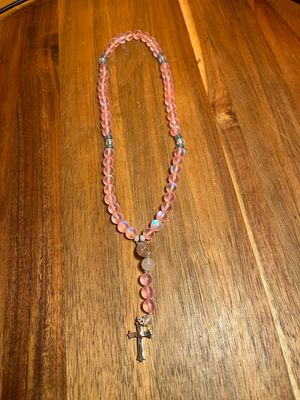 Trans Pride Colors Virgin Mary Rosary Beads