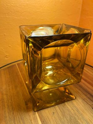 Pitted Yellow Cube Oversized Ashtray