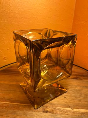 Pitted Yellow Cube Oversized Ashtray
