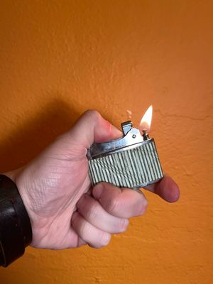 Ribbed Mint Green Flat Lighter