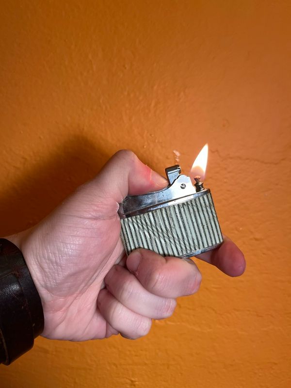 Ribbed Mint Green Flat Lighter