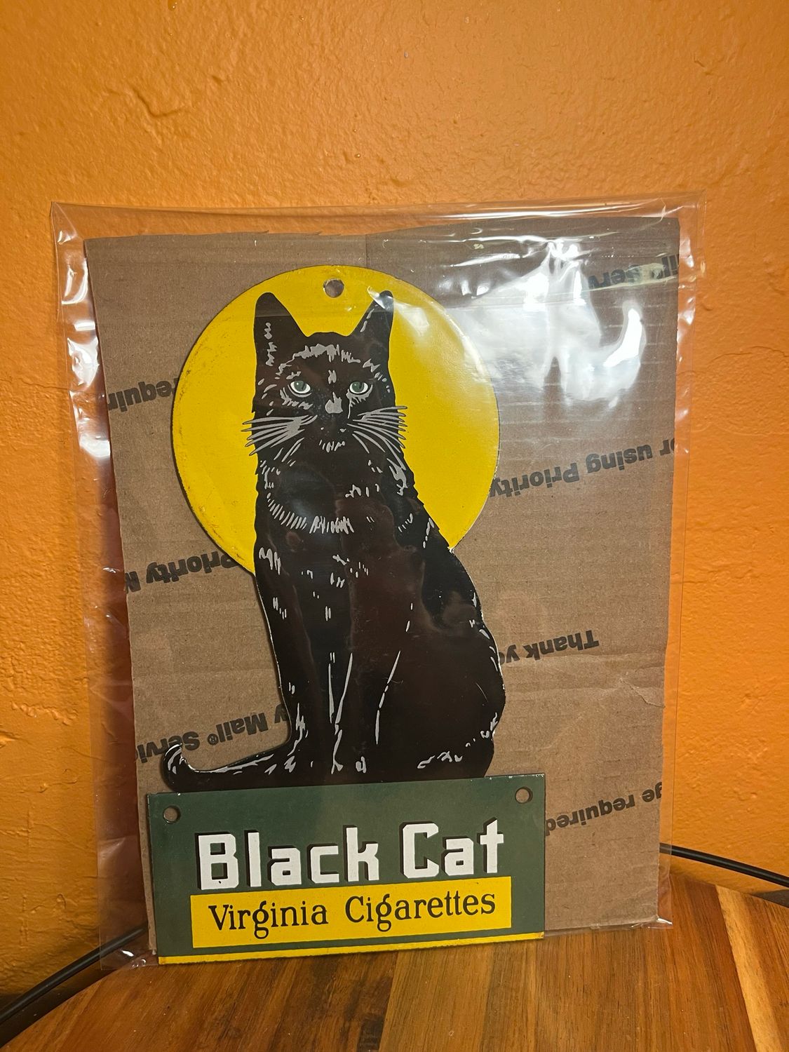 Black Cat Virginia Cigarettes Metal Display Sign