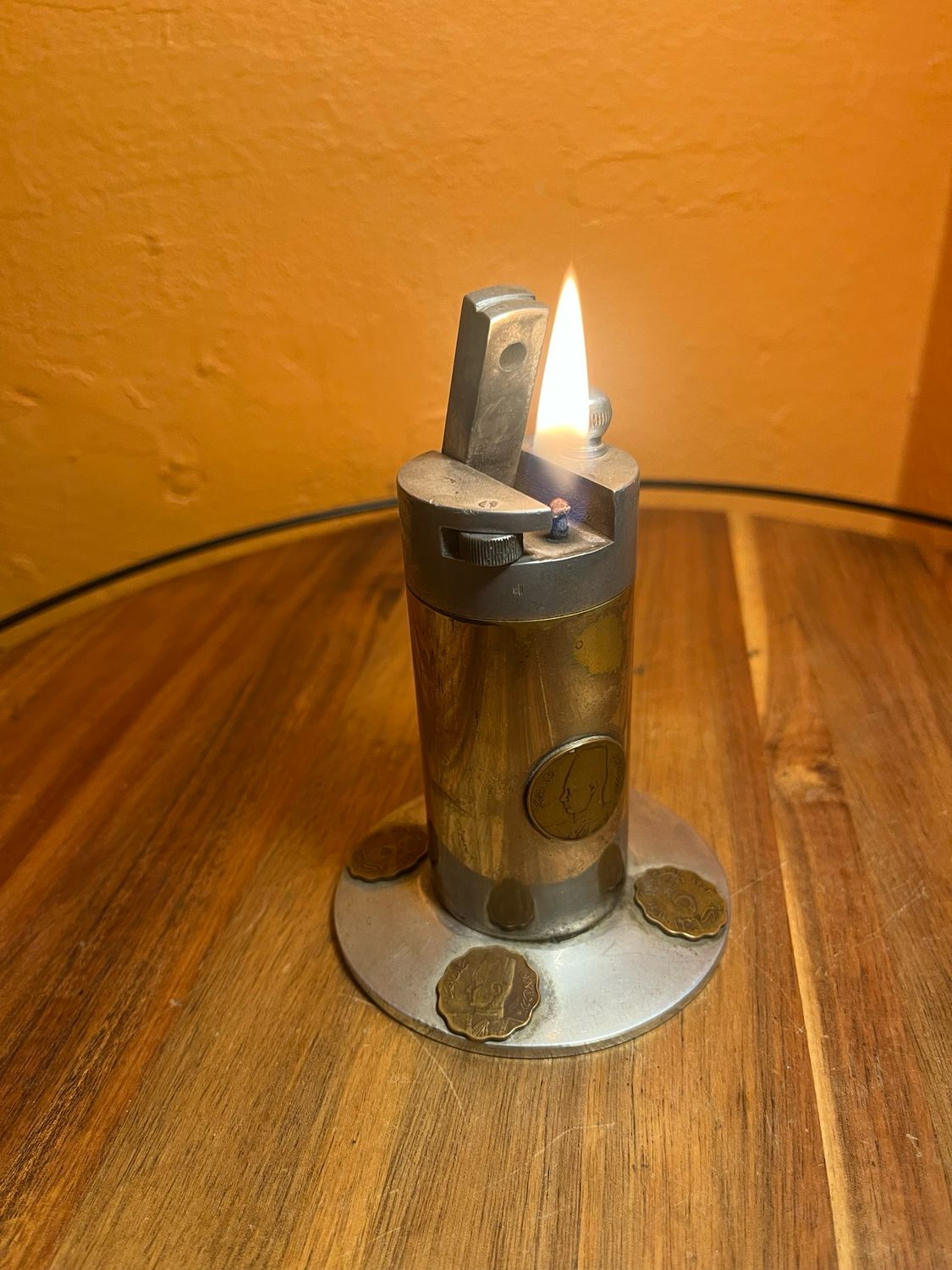 Ottoman Coins &amp; Aluminium Table Lighter