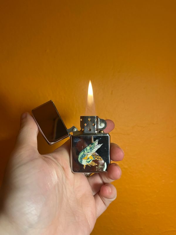1993 Guy Harvey Mirrored Fishing Zippo Lighter