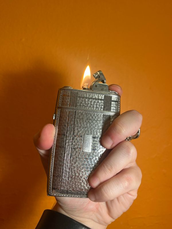 Evans Metal Cigarette Case Lighter