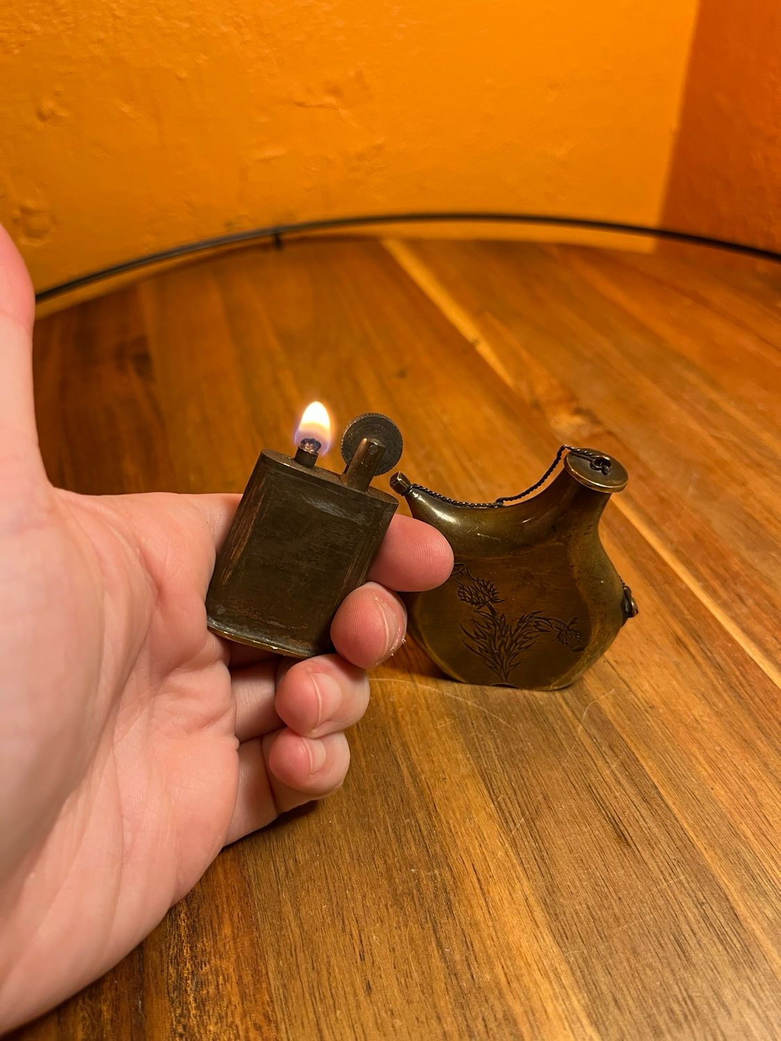 Thistle Bottle Brass Trench Lighter
