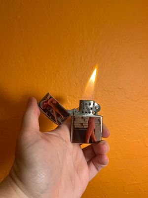 1970s Blonde Pinup Flip Top Lighter
