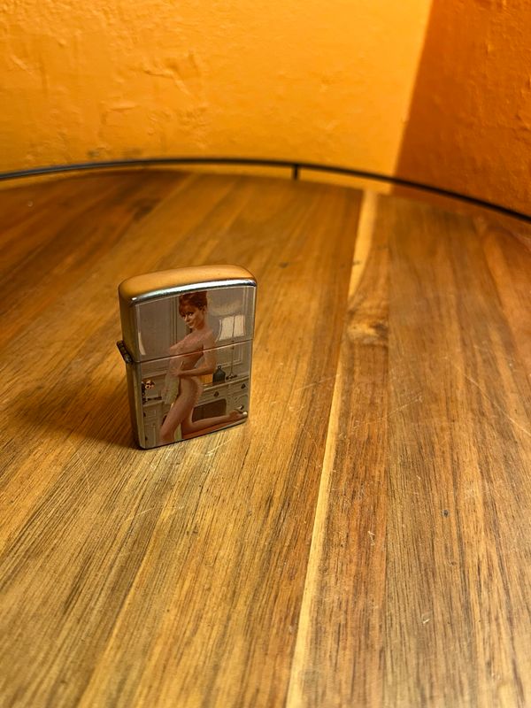 1970s Kitchen Redhead Pinup Flip Top Lighter